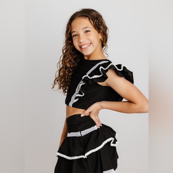 IF SO Black White Trim Two Piece Dress Size 10/12 - Picture 13 of 13